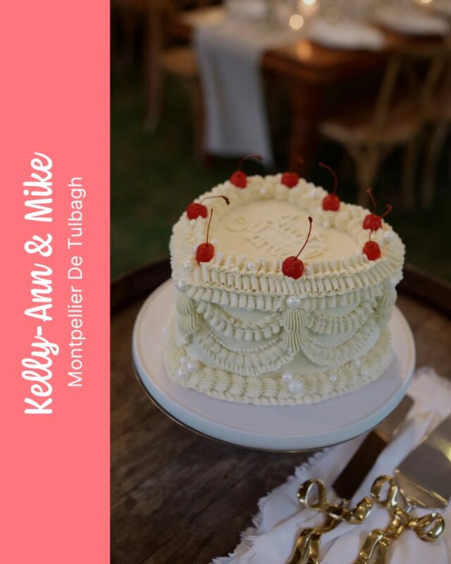 Kelly-Ann & Mike...Cherries, pearls and piping so perfect you can stare at it for hours 😍The most perfect addition to Kelly-Ann & Mike's wedding at the beautiful @montpelliersa Thank you so much for making us a part of your big day 🤍...Thank you @lovemadevisible for these incredible photos!!!