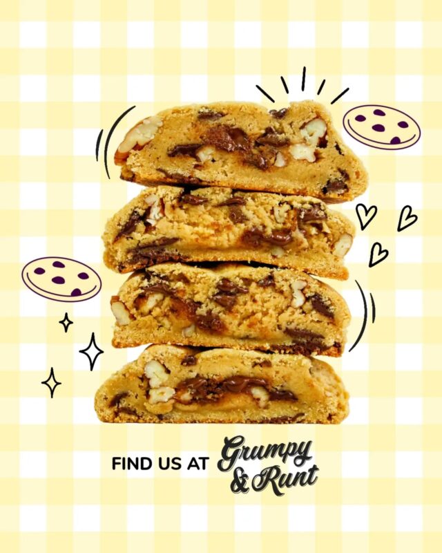 Need a cookie fix???🍪🍪🍪Our super famous NY style Double Choc Pecan cookies have hit the counter @grumpyandrunt 🥰This OG version of our NY style cookies is loaded with Belgian chocolate chunks (2 types!), pecan nuts and a touch of cinnamon, so so good! Just putting this out there - there will be even more cookie flavours at their pop up this Sunday (and you can also order these from our online store) 😉...Top Top: Take these guys to the next level by popping them in the microwave for 10 seconds before eating it! DAMN DELICIOUS!!!...#cookies #nycookies #grumpyandrunt #veganbycrumb